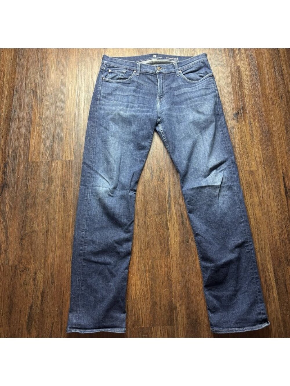 7 For All Mankind Standard Straight Jeans Distressed Dark Wash Men’s 36